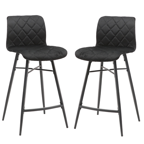 זוג כסאות בר עם רגלי מתכת HOME DECOR דגם מנהטן