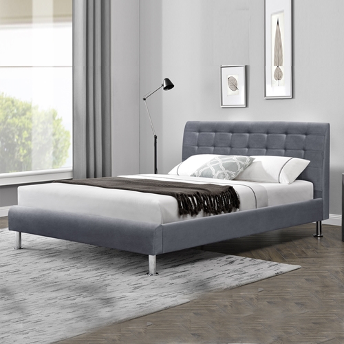 מיטה זוגית מרופדת בד קטיפתי דגם מיקה HOME DECOR