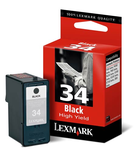 ראש דיו שחור כפול מס' 34 מקורי למדפסות LEXMARK