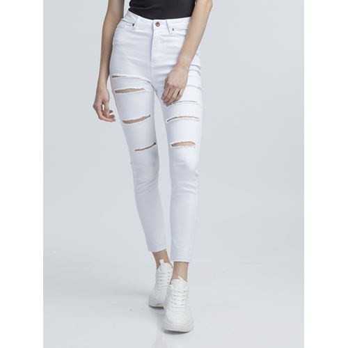 ג'ינס קרעים לבן