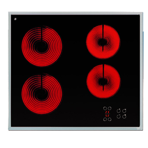 כיריים קרמיות 4 מבערים זכוכית שחורה כפתורי מגע