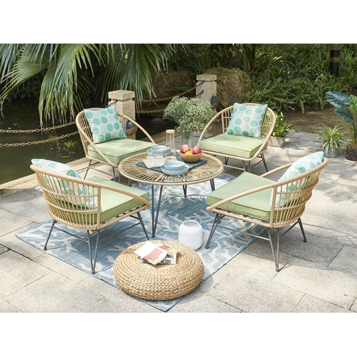 מערכת ישיבה 5 חלקים לגינה פוקט שלדת מתכת SUNRISE