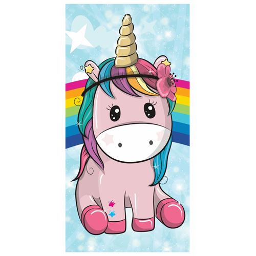 מגבת מיקרופייבר לים / בריכה לילדים בעיצוב חד קרן חמודה