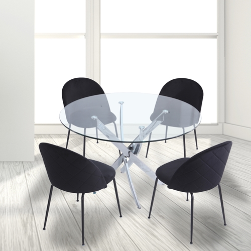 פינת אוכל עגולה 120 ס"מ עם 4 כיסאות HOME DECOR