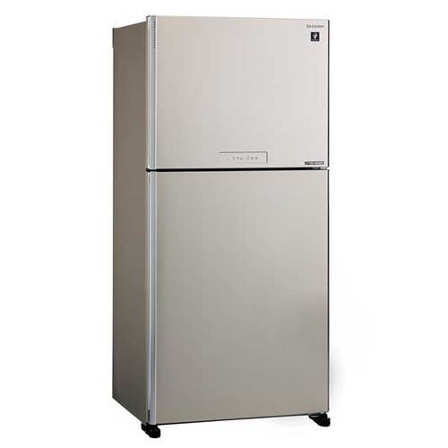 מקרר מקפיא עליון שארפ 600 ל' זכוכית כסופה SJ4360S