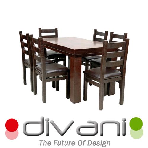 פינת אוכל מעוצבת עץ מלא + 6 כסאות Vitorio Divani