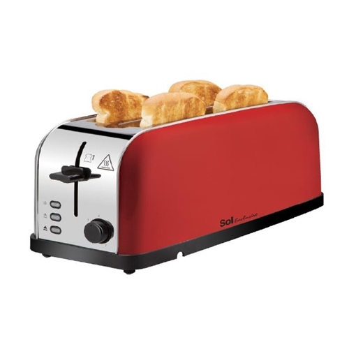 מצנם 4 פרוסות Sol סול דגם SL-3417 אדום