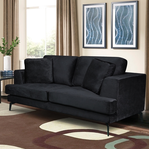 ספה דו מושבית מרופדת בד קטיפתי HOME DECOR דגם אלפא