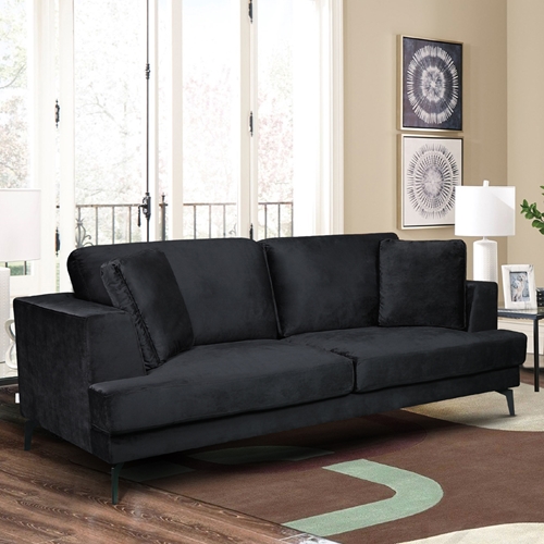 ספה תלת מושבית מרופדת בד קטיפתי HOME DECOR אלפא