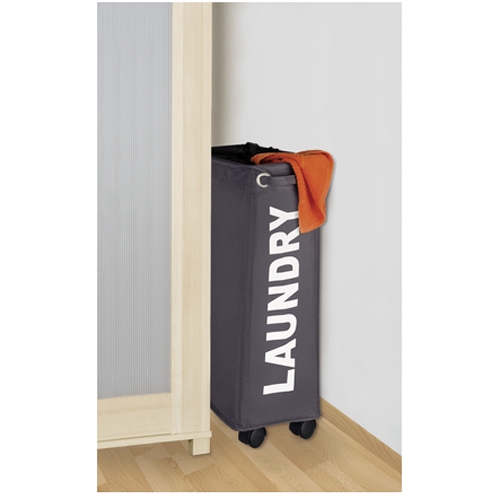 סל כביסה צר וגבוה CORNO בצבע אפור - 43 ליטר