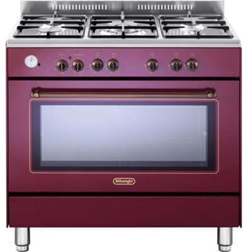 תנור משולב כיריים וינטג' 5 להבות Delonghi אדום