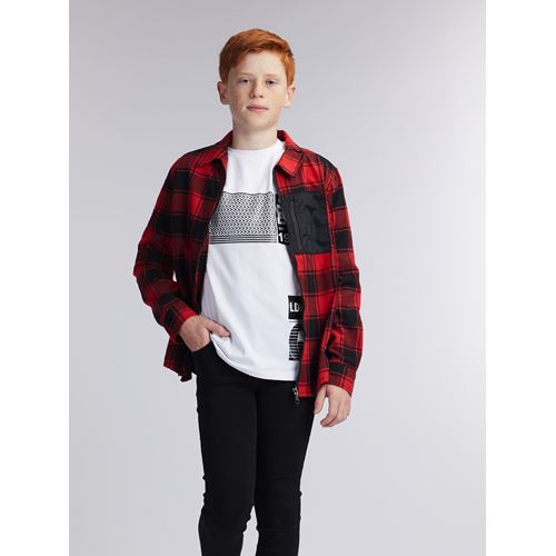 חולצת משבצות רוכסן קדמי