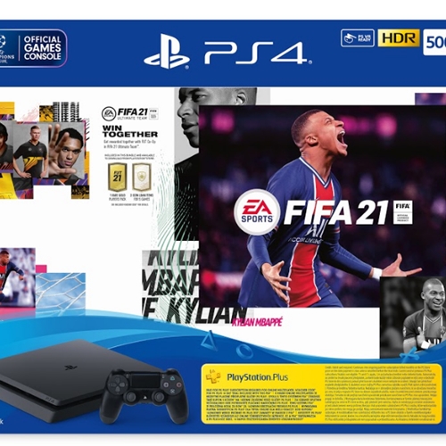 קונסולה 500GB PlayStation 4 Slim+משחק FIFA 21