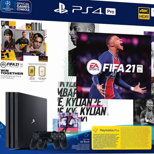 קונסולה PS4 PRO 1TB+משחק FIFA21+בקר נוסף