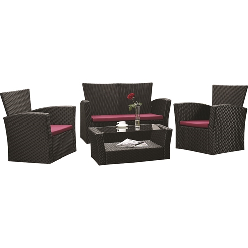 מערכת ישיבה לגינה סיציליה אפור כהה דמוי ראטן