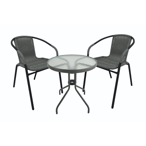 סט שולחן+2 כסאות ראטן לחצר/ מרפסת CAMP IN