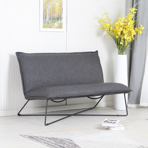 ספה דו-מושבית מעוצבת בריפוד גוון אפור HOME DECOR