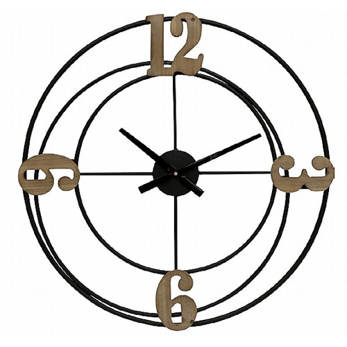 שעון מעגלי מתכת מעוצב בצבע שחור Tudo Design