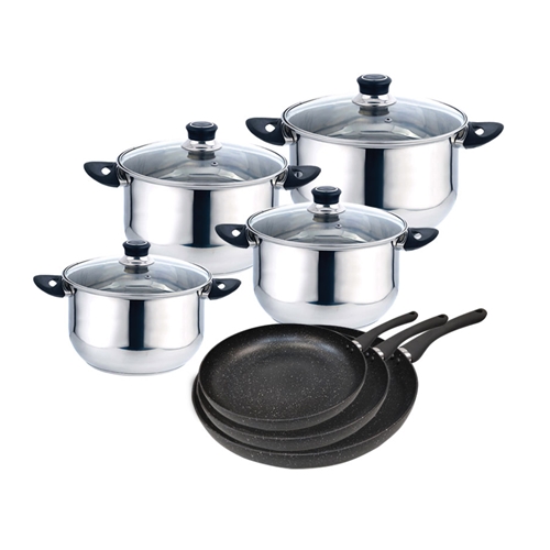 סט 11 חלקים סירים ומחבתות