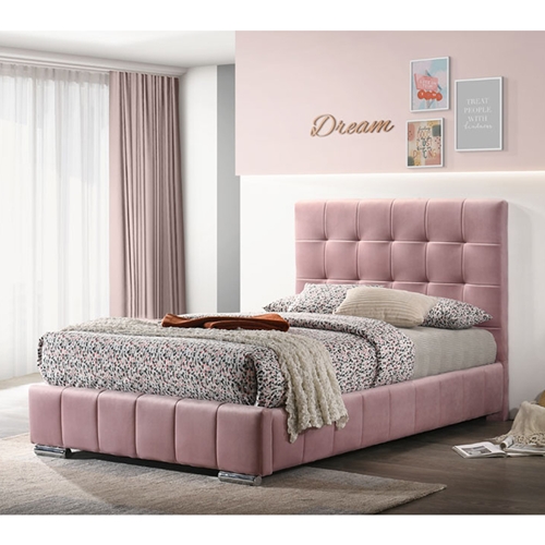 מיטת נערות 120x190 מרופדת בד קטיפתי HOME DECOR