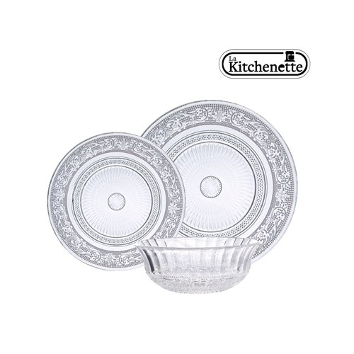 סט 18 צלחות אוריינטל זכוכית עמיד וחזק במיוחד