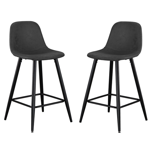 זוג כיסאות בר מרופדים עם רגלי ברזל HOME DECOR