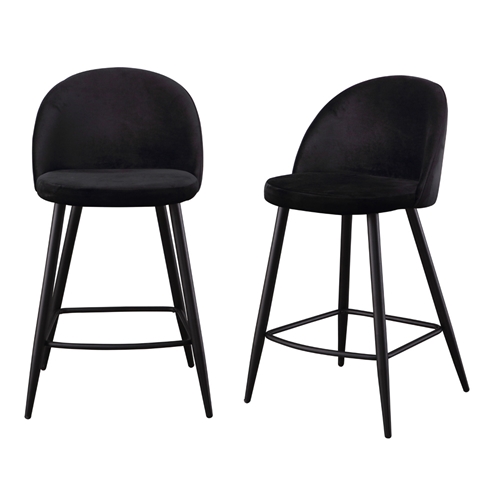 זוג כסאות בר מרופדים בד קטיפתי HOME DECOR