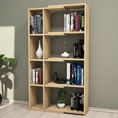 כוננית ספריית מדפים מתכווננת אלגנטית 8 תאים