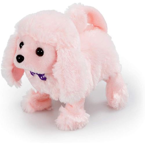 בובת כלבלב מרחרחת, הולכת ומכשכשת בזנב - פודל