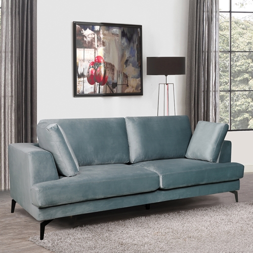 ספה תלת מושבית מרופדת בד קטיפתי HOME DECOR