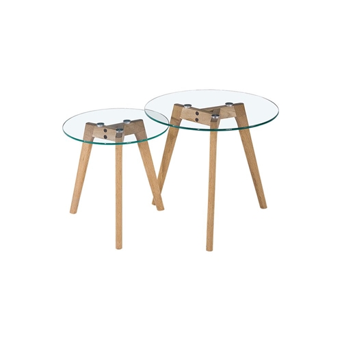 סט 2 שולחנות צד GLAS זכוכית מחוסמת מבית URBAN