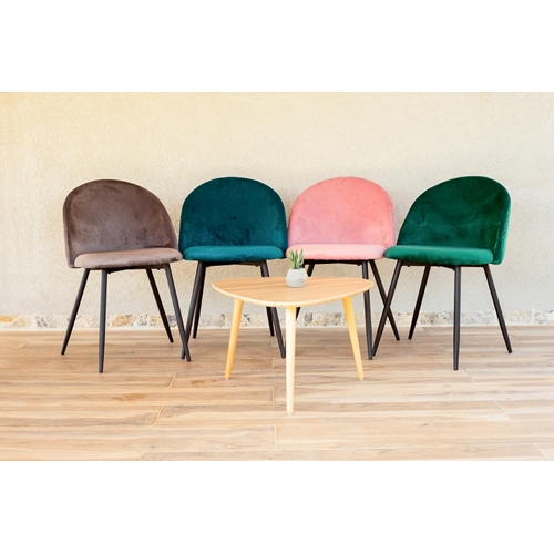 סט 4 כיסאות מרופדים קטיפה לפינת אוכל דגם ברצלונה