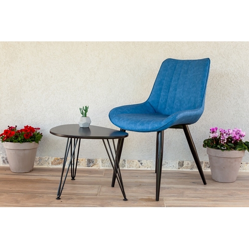 כיסא מפואר לפינת אוכל מרופד דמוי עור דגם רומא