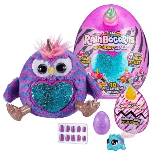 להיט עולמי! בובת טווס ורוד/סגול לב פראי גדולה בביצה עם של...