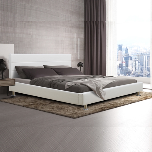 מיטה זוגית 140x190 דגם פיזה מעוצבת בריפוד דמוי עור