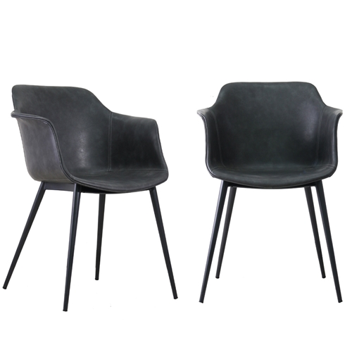 זוג כורסאות מעצבים עם ידיות כנפיים רגלי ברזל