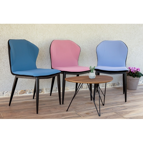 סט 4 כיסאות מרופדים דמוי עור לפינת אוכל דגם נאפולי