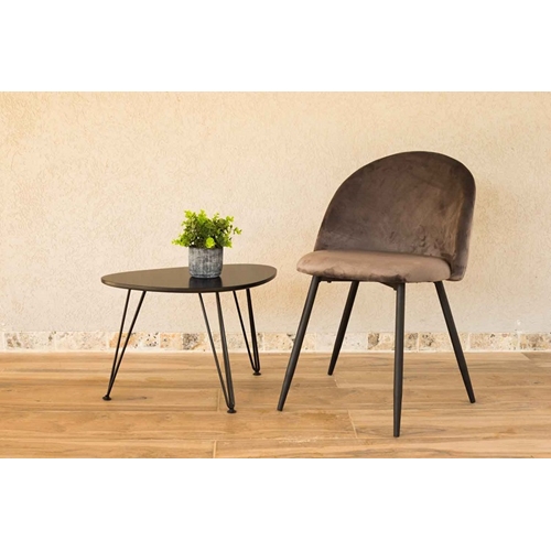 כיסא מרופד קטיפה לפינת אוכל דגם ברצלונה