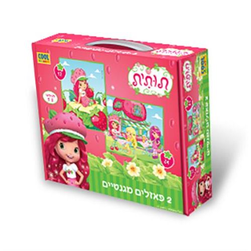 2 פאזלים מגנטיים של תותית בעלי 6 ו 12 חלקים - מיוצר בישראל