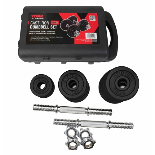 סט משקולות 20 ק"ג במזוודה מבית YORK