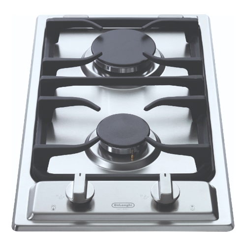 כיריים גז דומינו 2 להבות Delonghi NDG 20X נירוסטה