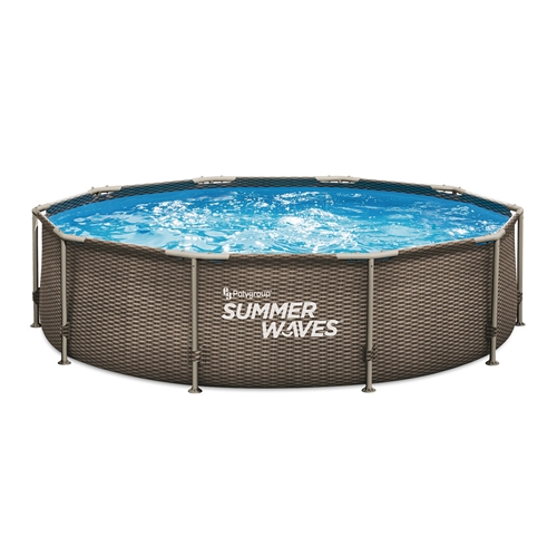 בריכה עגולה דמוי ראטן SUMMER WAVES 305X76