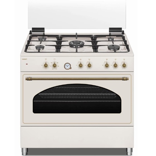 תנור משולב כיריים גז 90 ס"מ כפרי שמנת FJ-C9060B