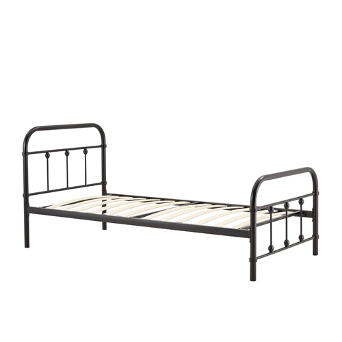 מיטת יחיד מברזל 90x190 בגוון שחור דגם אפיק 90