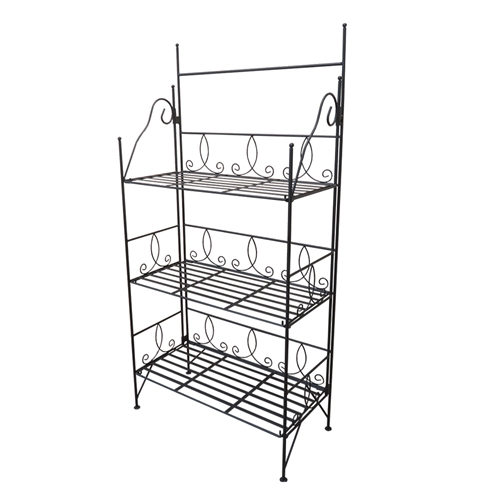 מעמד לעציצים דקורטיבי 3 קומות מברזל