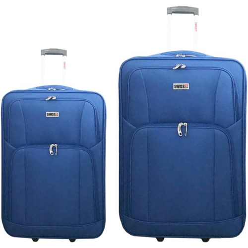 זוג מזוודות בד "24+28" דגם 1322 כחול SWISS CLUB
