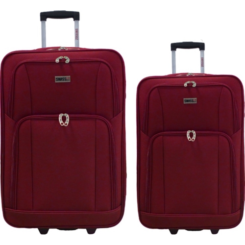 זוג מזוודות בד "24+28" דגם 1322 אדום SWISS CLUB