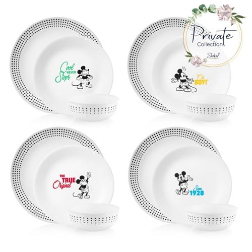 סט צלחות 12 חלקים ל - 4 סועדים קורל דגם Mickey