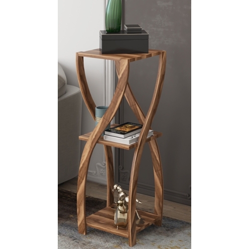 שידת צד דקורטיבית מעוצבת דגם לוריין אגוז אמריקאי