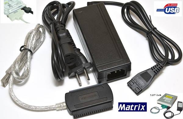 מתאם חיצוני IDE TO USB 2 לדיסק קשיח,צורב ו- DVD